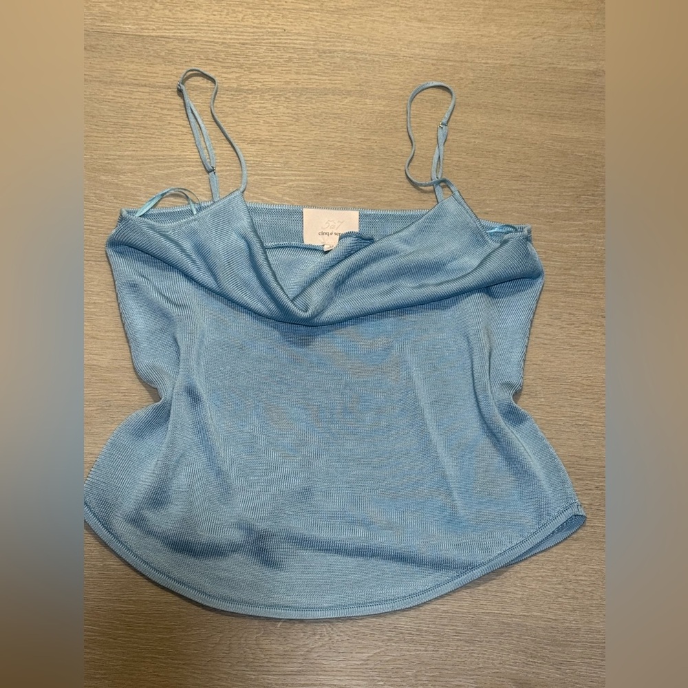 Light Blue Spaghetti Strap Top cinq a sept